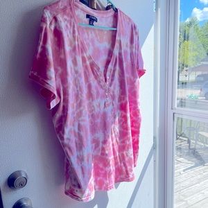 Plus size 2X short sleeved Henley